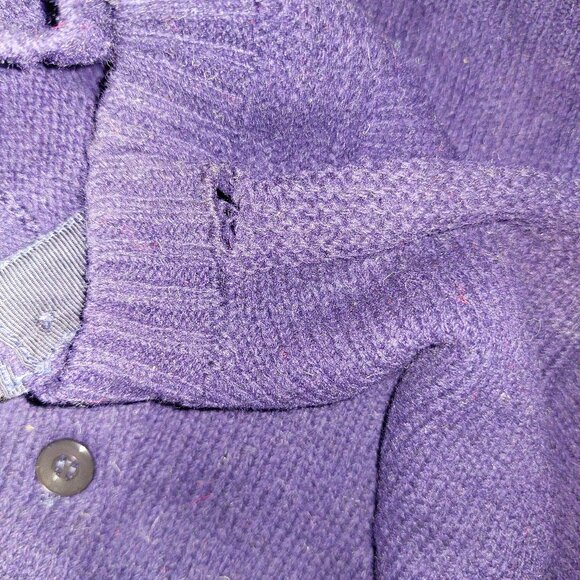 Billie Jo Vintage 1940s-1950s Navy Blue 100% Wool Long Sleeve Cardigan Sweater - Picture 8 of 9